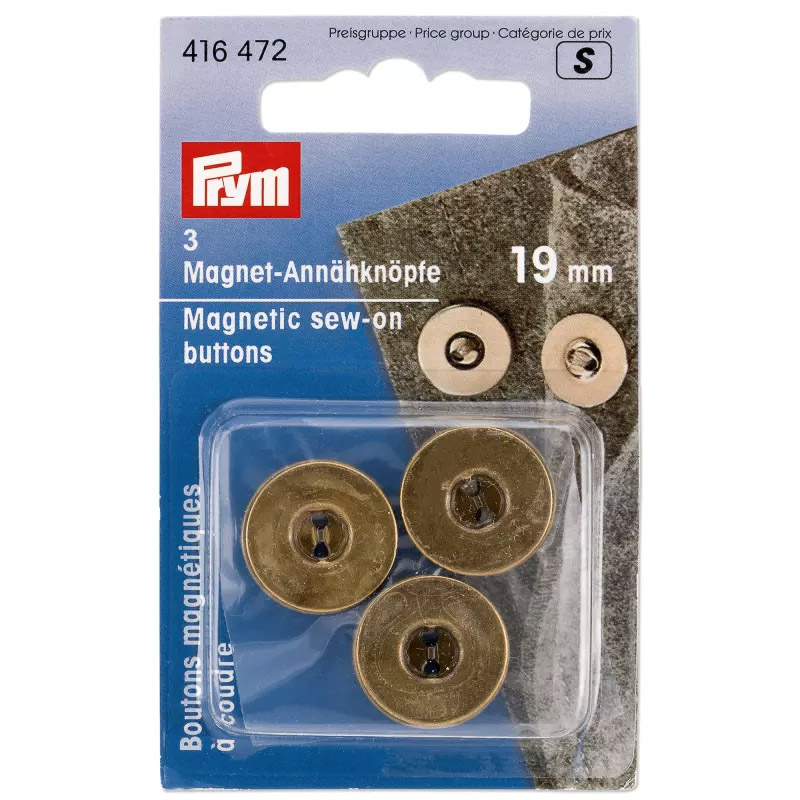24 Paires D'aimants à Coudre Invisibles - Boutons Magnétiques 1,5 Cm, Emballage PVC, Pour Vêtements, Sacs, Artisanat - Couleur Jaune/argent